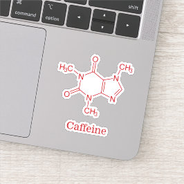 Red Caffeine Molecule Sticker