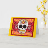 Red Calaveras Kaart (Gele Bloem)