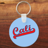Red Cali California Logo op Blue Sleutelhanger (Voorkant)