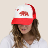  Red California Love Trucker Hat Pet (In situ)