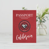 Red California Passport Bewaar de datum Save The Date (Staand voorkant)