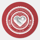 Red California Passport Ronde Sticker (Voorkant)