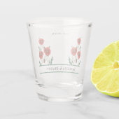 Red California Wedding Bride Groom Vestigingsdatum Shot Glas (Achterkant)