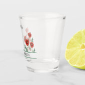 Red California Wedding Bride Groom Vestigingsdatum Shot Glas (Rechts)