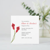 Red Calla Lilies Engagement Party - white Kaart (Staand voorkant)