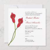 Red Calla Lilies Wedding Kaart (Voorkant)