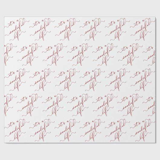 Red Calligraphy Script Het is een geweldig leven Cadeaupapier (Vlak)