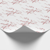 Red Calligraphy Script Het is een geweldig leven Cadeaupapier (Hoek)