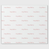 Red Calligraphy Script Merry Kersttext Gift Cadeaupapier (Vlak)