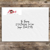 Red Calligraphy Script Photo Love Etiket