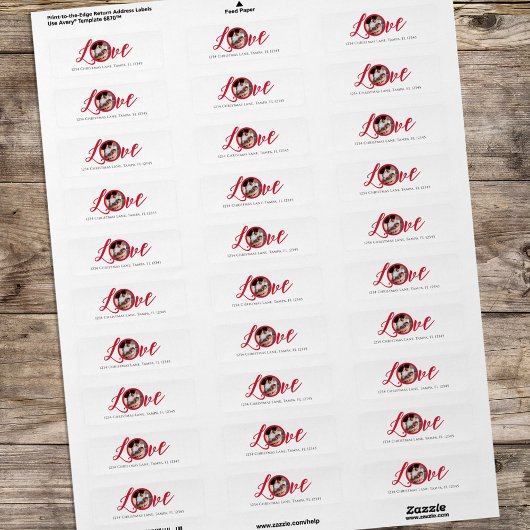 Red Calligraphy Script Photo Love Etiket