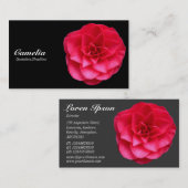 Red Camelia - Zwart en Donkergrijs Visitekaartje (Voorkant / Achterkant)