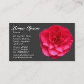 Red Camelia - Zwart en Donkergrijs Visitekaartje (Achterkant)