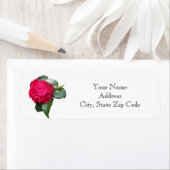 Red Camellia Flower Return-adres Etiket (Insitu)