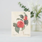 Red Camellia Japonica Botanisch Briefkaart (Staand voorkant)