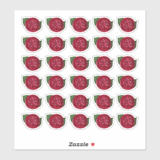 Red Camellia Sticker (Vel)