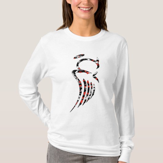 Red Camo Angel Hoodie, dames T-shirt (Voorkant)