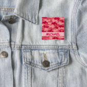 Red Camo Camouflage Name Persoonlijk Vierkante Button 5,1 Cm (In situ)