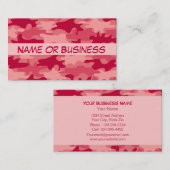 Red Camo Camouflage Name Persoonlijk Visitekaartje (Voorkant / Achterkant)