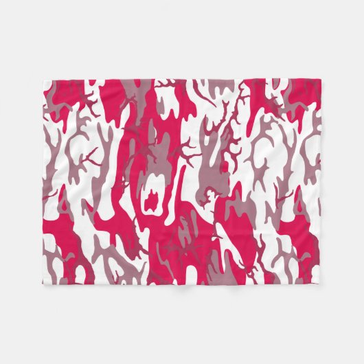 Red Camo Fleece Deken (Voorkant (Horizontaal))