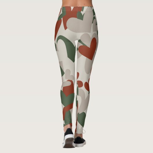 Red Camo Hearts Patterned | LEGGINGS (Achterkant)