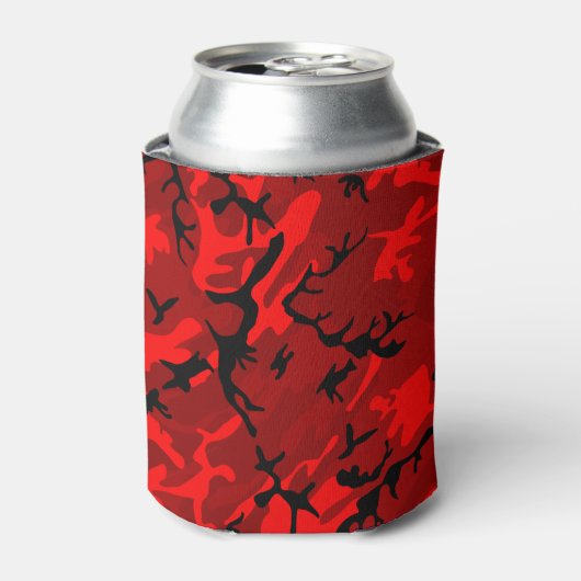 Red Camo Pattern Blikjeskoeler (Blikje Voorkant)