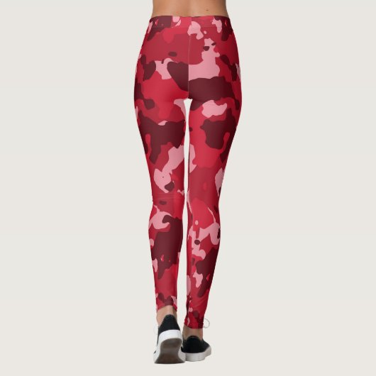Red Camouflage Camo Pattern Leggings (Achterkant)