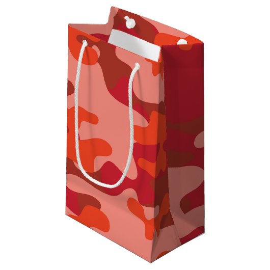 Red Camouflage Klein Cadeauzakje (Voorkant Gekanteld)