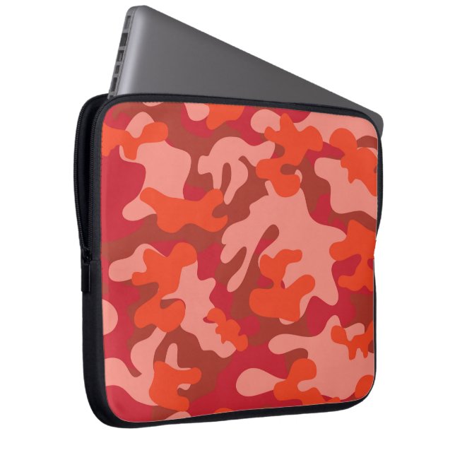 Red Camouflage Laptop Sleeve (Voorkant Rechts)