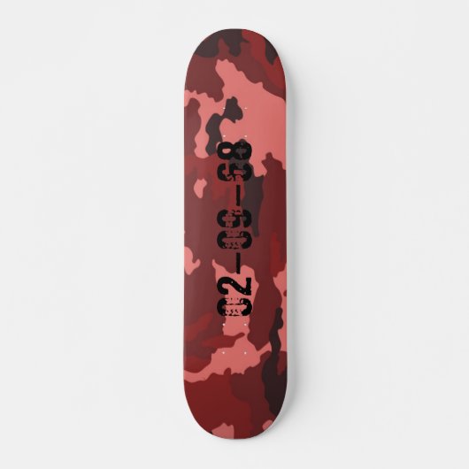 Red camouflage pattern persoonlijk skateboard (Voorkant)