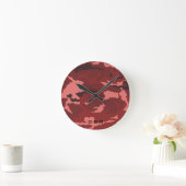 Red camouflage pattern ronde klok (Huis)