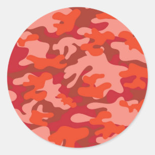 Red Camouflage Ronde Sticker