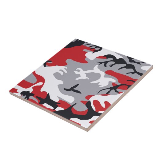 Red Camouflage Tegel Tegeltje (Zijkant)