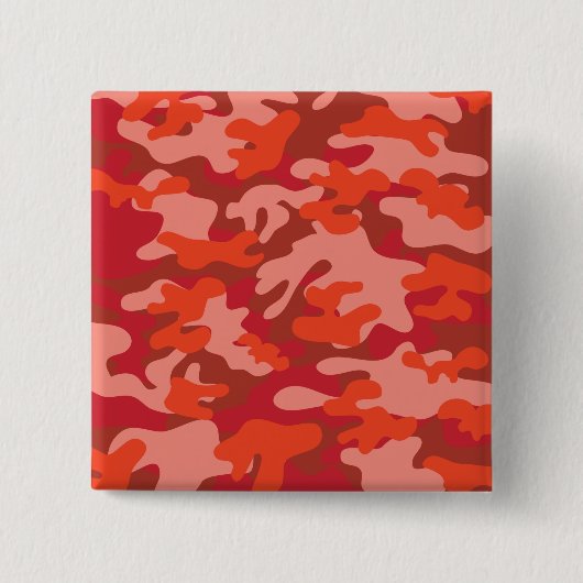 Red Camouflage Vierkante Button 5,1 Cm (Voorkant)