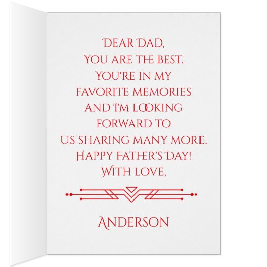 Red  Camper Truck Happy Vaderdag Kaart (Binnen (Rechts))