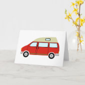 Red Camper Van Hoogste Mobiele Vrijheid Kaart (Gele Bloem)