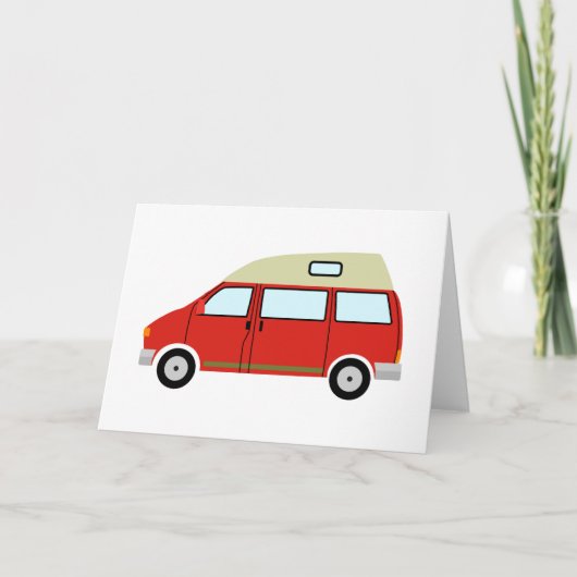 Red Camper Van Hoogste Mobiele Vrijheid Kaart (Voorkant)