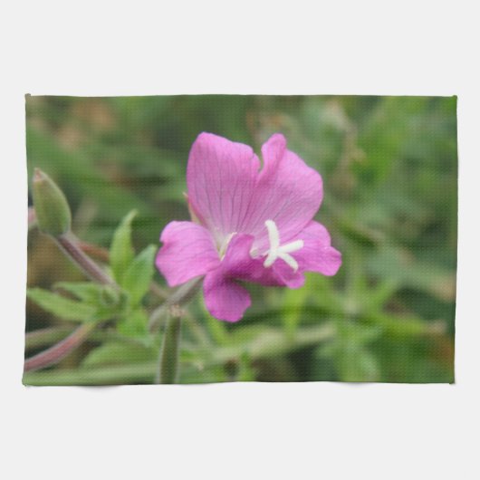 Red Campion Wildflower Kitchen Towel Theedoek (Horizontaal)