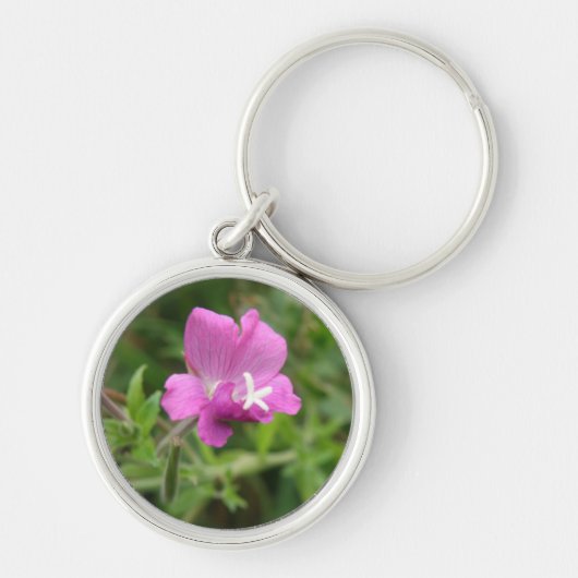 Red Campion Wildflower Sleutelhanger (Voorkant)