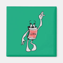 Red Can Creature Square Magnet