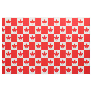 Red Canada Maple Leaf Flag Custom Fabric Stof