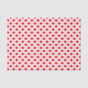 Red Canadian Flag Maple Leaf Diamond Pattern Tissuepapier