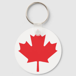 Red Canadian Maple Leaf op White Background Sleutelhanger