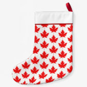 Red Canadian Maple Leaf Pattern Custom Canada Kleine Kerstsok (Achterkant)