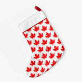 Red Canadian Maple Leaf Pattern Custom Canada Kleine Kerstsok (Achterkant (Hangend))