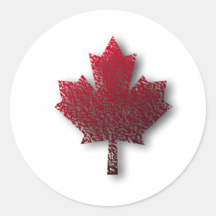 Red Canadian Maple Leaf Ronde Sticker