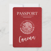 Red Cancun Passport Bewaar de datum Save The Date (Achterkant)