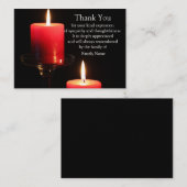 Red Candle Light Hartelijk dank Notitiekaartje (Voorkant / Achterkant)