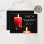 Red Candle Light Hartelijk dank Notitiekaartje (Voorkant / Achterkant in situ)