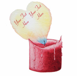 red candle with heart shaped flame for love fotobeeldje magneet